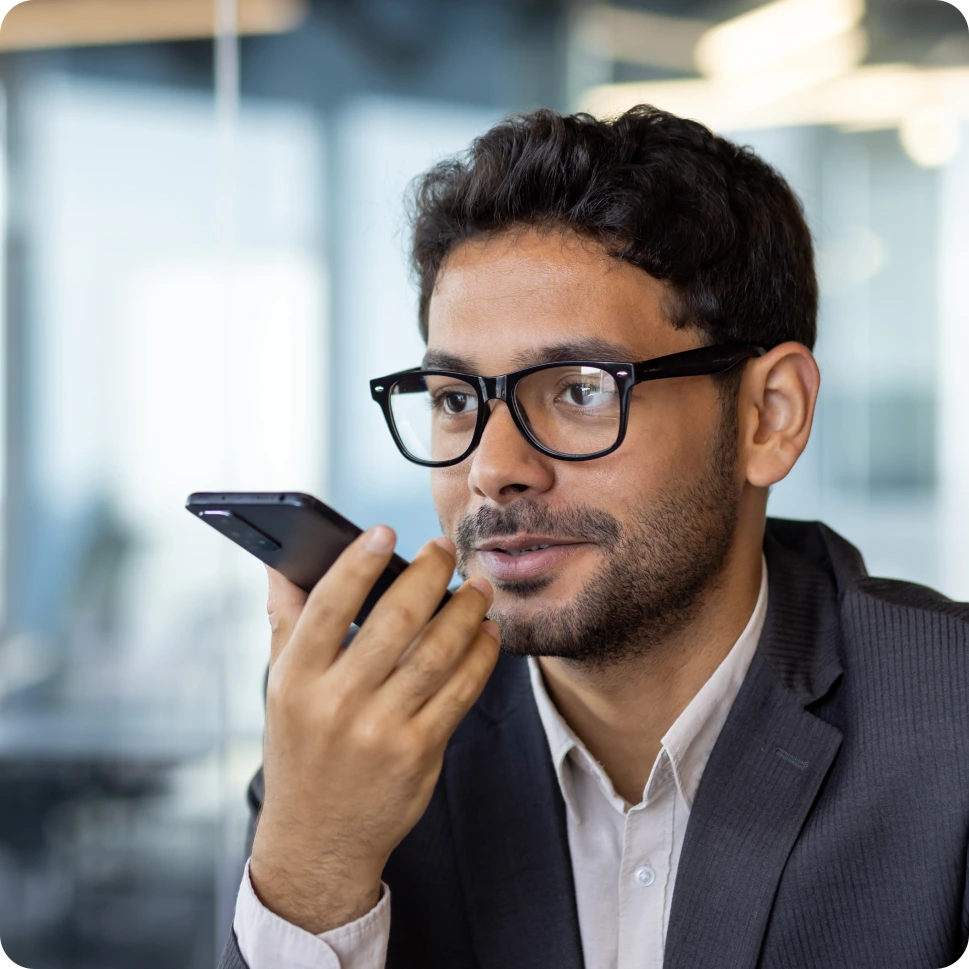 Professional speaking on the phone